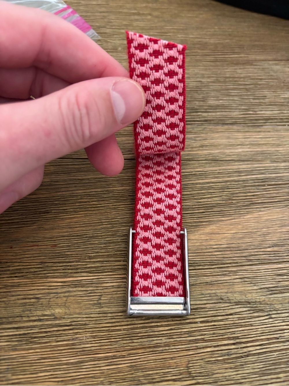 Whoop 5.0/MG cloudknit band with shiny silver clasp